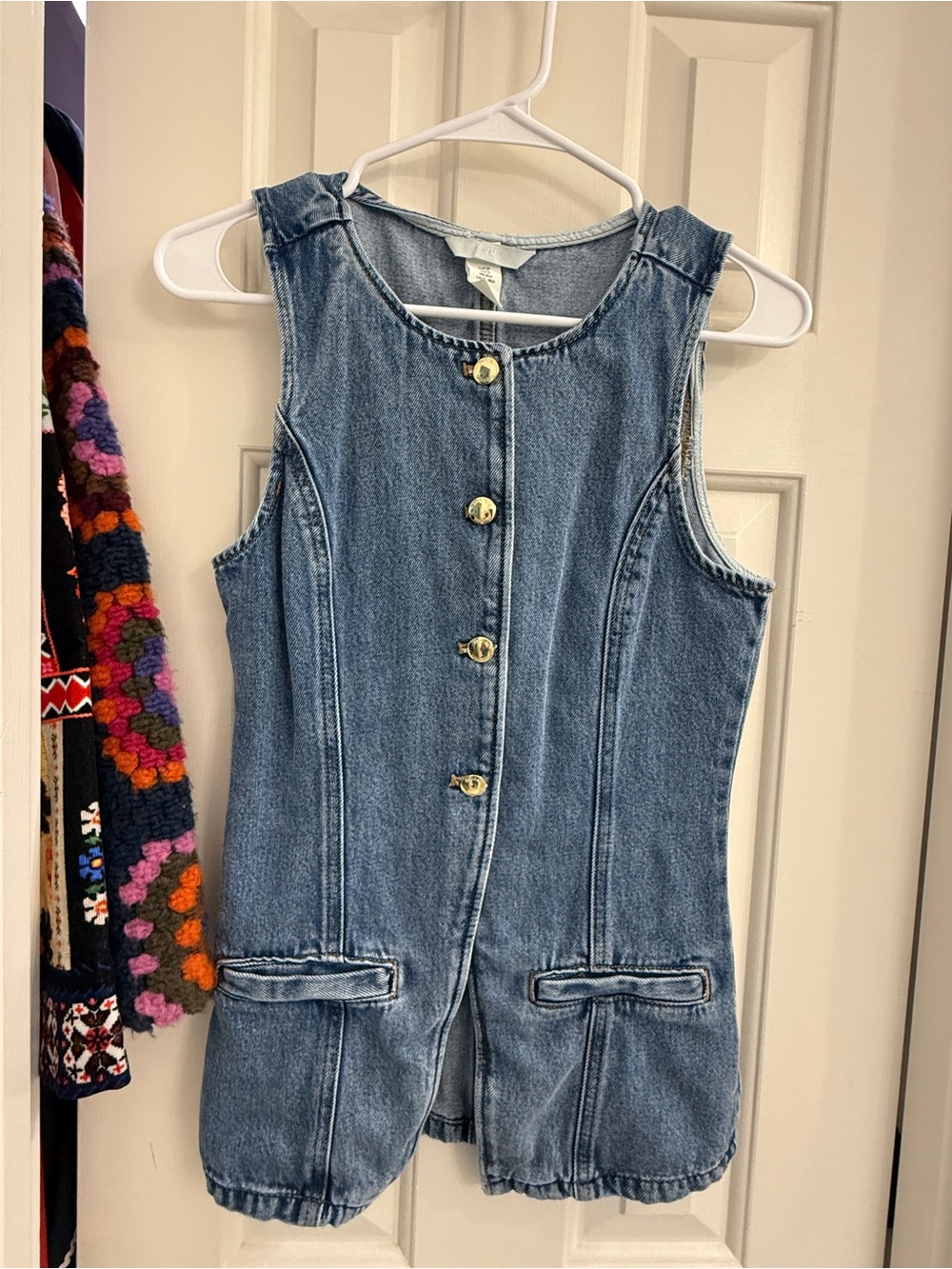 H&M Sleeveless Button-Front Denim Vest